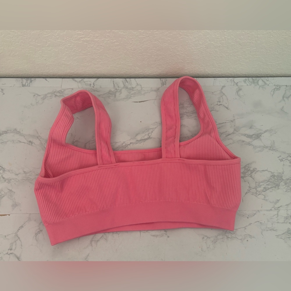 Nova Sport Activewear XL Sports Bra And Medium Bike Shorts Set Pink Ribbed​ - Picture 3 of 7